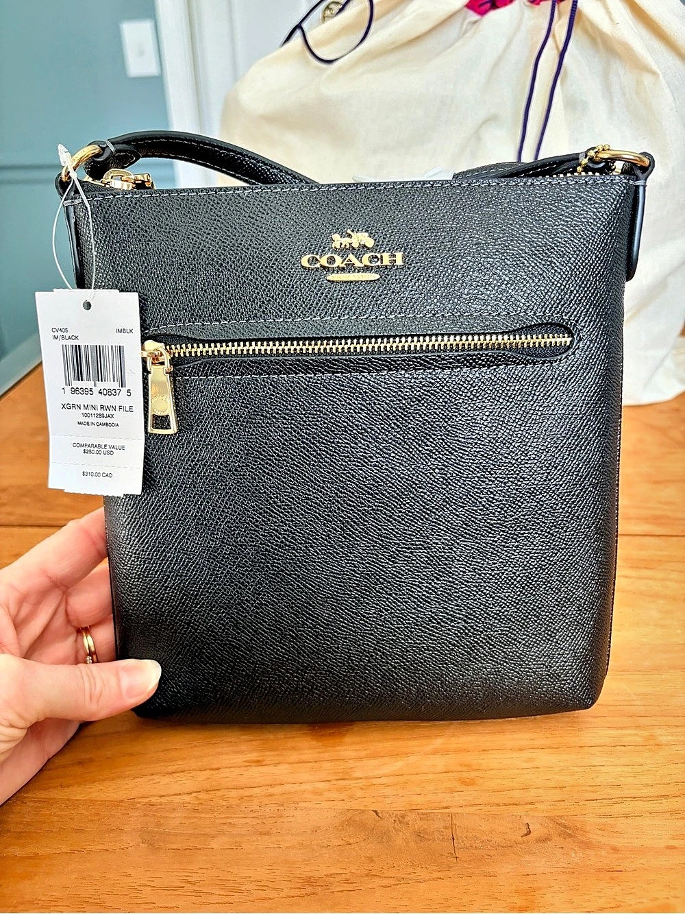 Coach Mini Rowan File Bag Black Crossbody Bag